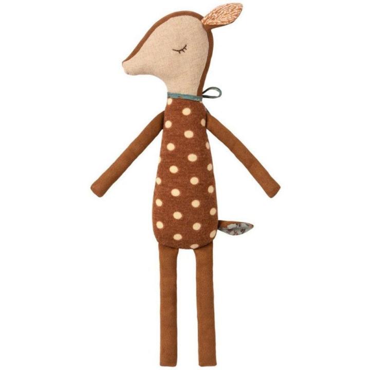 Plush Toy Skin-friendly Soothing Effect Fabric Cartoon Animal Deer Stuffed Toy for Home