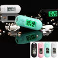 【New design】Mini Digital Silent Luminous Portable Key Chain Digital Electronic Clock Student Exam Study Library Pocket Watch Green Back light LCD Display. 