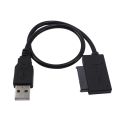 USB 2.0 to Mini Sata II 7+6 13Pin Adapter Converter Cable for Laptop CD/DVD ROM Slimline Drive. 