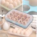Egg Cartons, PP Egg Holder With Buckle Colorful Tray Store 15 Eggs Egg Container For Refrigerator. 
