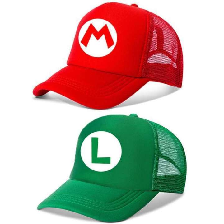 A5TG Cartoon Super Mario Bros. Sunscreen Summer Children's Baseball Fashion Princess Peach Makeup Mesh Hat