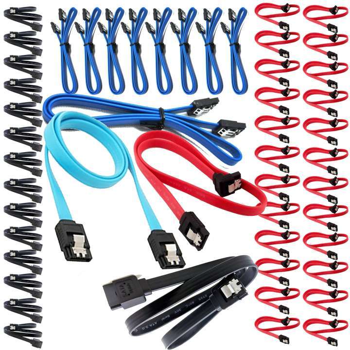 SATA Cable III 6.0 Gbps (2 Branded Cables Pack) for Hard Disk, CD Driver, DVR, etc.