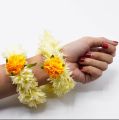 artificial gajray for hand artificial gajray for hand whiteartifical flowers kangan for wedding Jewellery Reuseable White with Red Flower Artificial Hand Gajra / Bangles artificial kangan for girls 2 pic. 