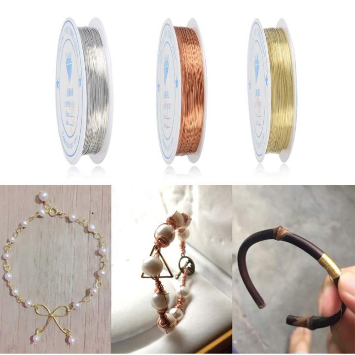 Pack of 12 - Copper Wire For Jewelry Making & Crafts, 0.3mm Copper Metallic String Wire, Silver/Gold/Bronze Wires