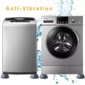4 psc Anti-Vibration Nose Reducation Washing Machine Rubber pads Universal Fixed Washing Machine Stand  Feet Pads Base Fixed Non-Slip Pad For dryer, Fridge, Suction Cup Anti Walk Shock Absorber Feet Pads Lifting Base Furniture Pads. 