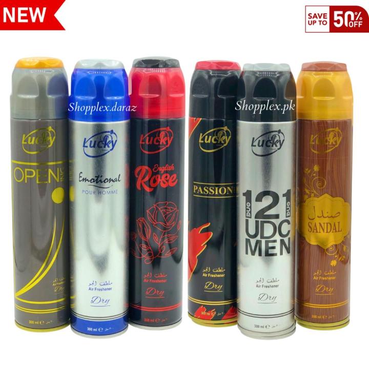Air Freshener Opening | Emotional | Red Rose |Passion|121|Sandal|Pack of 6 300ml Big Bottle House Care Room Spray Imported High Quality Value Budget  Fresh Scent Fragrance | Wash Room Bath Room Easy to use | Office Room | Car Air Freshener | Hotel Room