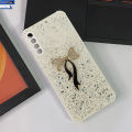 Vivo Y20 Cover- Pink - New Trendy Sweet Case With 3D Shiny Stars Glitter & Bow Soft Silicon Case. 