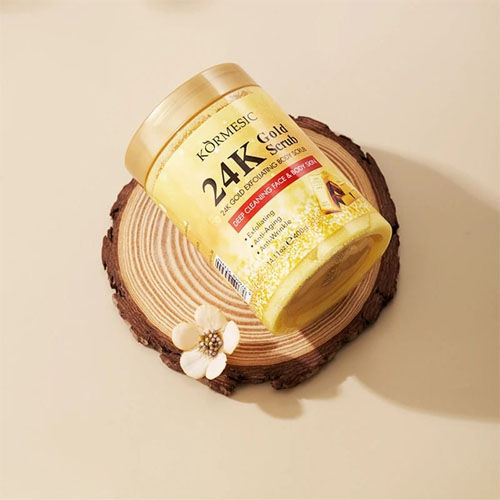 New Original 24K Gold Natural Whitening Salt Sugar Exfoliating Body Scrub 400g KORMESIC in pakistan