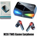 M28 TWS Gaming Wireless Earbuds Type-c LED Display Stereo Low Latency Heavy Bass HIFI Music Bluetooth Earphone Smart Touch Control Waterproof Sport Headset with Mic. 