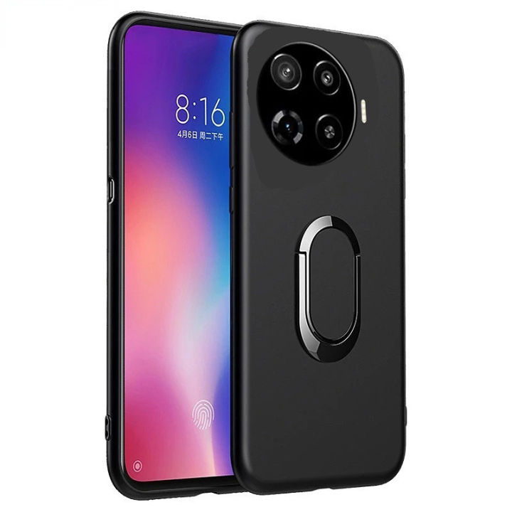 Tecno Spark 20 Pro Plus Case Magnetic Metal Ring Holder Support Shockproof Soft TPU Case