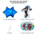 Superhero Spiderman Superman Captain America Hulk Theme Foil Balloons Set of 5 Pcs / 4D Hero Movie Chrome Metallic Balloons Set / 1 Piece For Boy Reusable Balloon For Birthday Party Decoration Superhero Theme Party Supplies PreSchool Theme For Party Decor. 