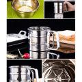 Flour Sifter, Stainless Steel Flour Sieve Flour Dredger with Single Handle Large Capacity Baking Sieve Cup Kitchen Craft for Icing Sugar Sifter Tapioca Flour Coconut Flour Cake Flour. 