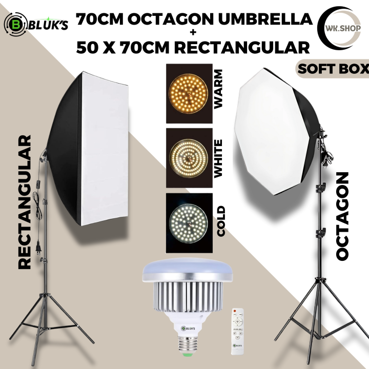 WK.SHOP BLUK'S 📸 50x70cm Softbox + 70cm Octagon Umbrella Softbox 💡 ...