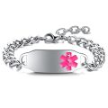 2401 meise charm jewelry hot stainless steel medical alert bracelet for women and men. 