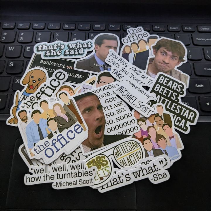 25pcs THE OFFICE sticker pack for all sitcom lovers Micheal Scott fans famous tv series netflix movie romcom 2000s ideal for journals notebooks and guitar waterproof