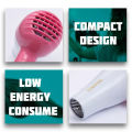 Professional Foldable Hair Dryer Machine For Girls-Men-Women Comes With 2 Speeds Fashion Hair Style Machine Portable 1000 Watt Hair Dryer Machine Easy. 