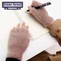 Green forest Winter Gloves Wear Resistant Women Winter Warm Half Finger Gloves Gift. 