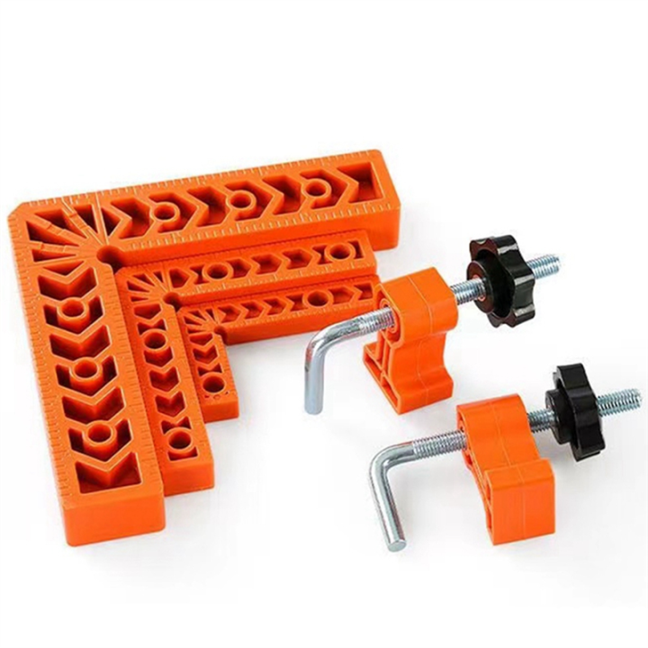 Right Angle Locator 90° Plate Splicing Fixator Orange L-Shaped Square Corner Code Woodworking Scriber Marking Ruler
