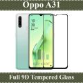 Oppo A31 Full Black 9D|5D|6D|10D|11D|21D Tempered Glass Screen Protector Full Glue Edge To Edge For Oppo A31. 
