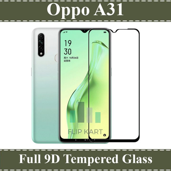 Oppo A31 Full Black 9D|5D|6D|10D|11D|21D Tempered Glass Screen Protector Full Glue Edge To Edge For Oppo A31