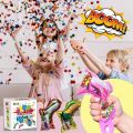 Balloon Salute Gun，Inflatable Fireworks Gun Toy，Confetti Cannon Holiday Gift Wedding Kids Party inflatable toys , Birthday , New Year's Eve ,Christmas Day Party Decoration Supplies. 