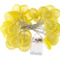 1.5m Fruit Lemon Slice String Lights 10 LED Flashing Garland Hanging Lamp Battery Powered Indoor Outdoor Lighting Night Light--green--. 