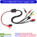 Universal 4 Line Adjustable DC Power Supply Cable Multi-Function Current Test Wire with USB Output and Alligator Clips for Mobile Phone Repair Tools (iPhone/Android) – by Electrica. 