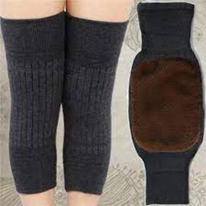 1 Pair Woolen Blend Thermal Knee Warmers Breathable Elastic Knees Sleeves for Winter Daraz.pk