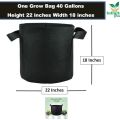 ONE Grow Bag 40 Gallon Size 22 x18 inches Heavy Duty for Plant/Vegetable/Herb/Fruit Breathable Fabric Grow Planter Pot Bags with Handles,. 
