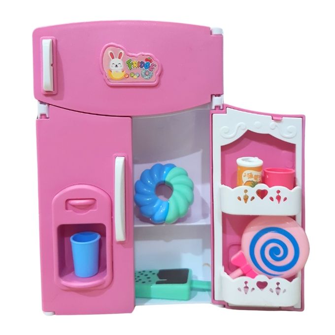 New Fun Mini Fridge Refrigerator Toy Set For Kids 3 Years - Purple