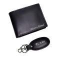 Genuine Leather Customized Name Wallet and Keychain. 