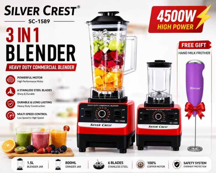Silver%20Crest%20SC-1589%20Commercial%20Blender%204500W%203%20in%201%20Heavy%20Duty%20Juicer%20Mixer%20Grinder%20with%20FREE%20Hand%20Milk%20Frother%20-%20Image%202