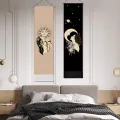 Nordic Bohemian Sun Moon Tapestry Cotton Hanging Cloth Bedroom Background Cloth Living Room Wall Cover Wall Paintings Tapestries. 