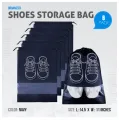 Pack of 6 Shoe Bags for Travel Dust-proof Clear Window Non-Woven with Rope packing luggage suitcase Pouch Storage Organizer for Men and Women. 