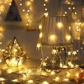 Led Star Fairy lights Battery Operated 1 String 20 Stars Each Star Size 1 Inches Warm White. 