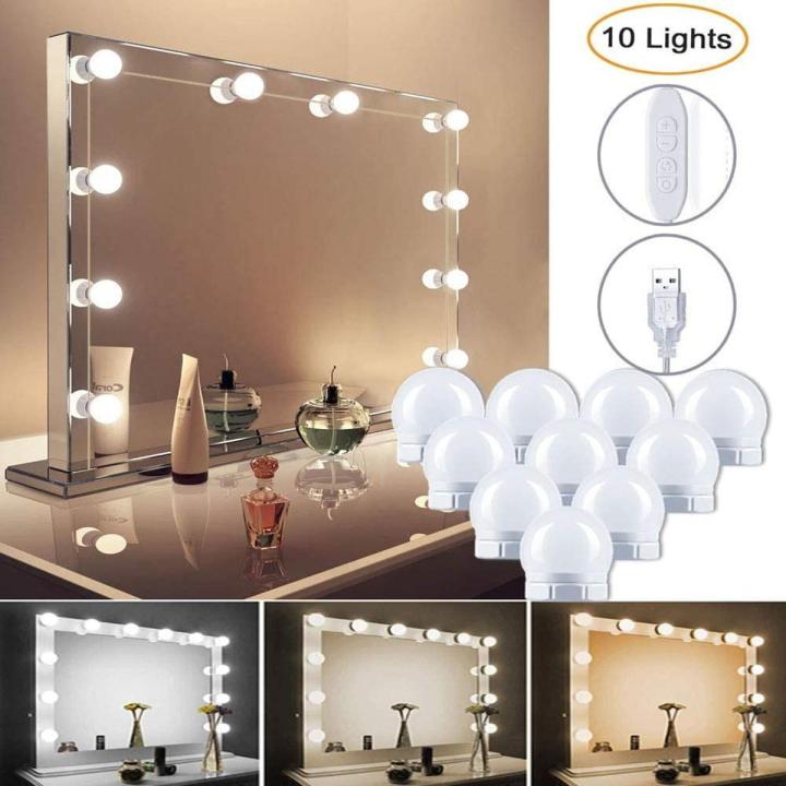 3 Mode Vanity Led Bulbs Easy Stick on Mirror | Ecartmax