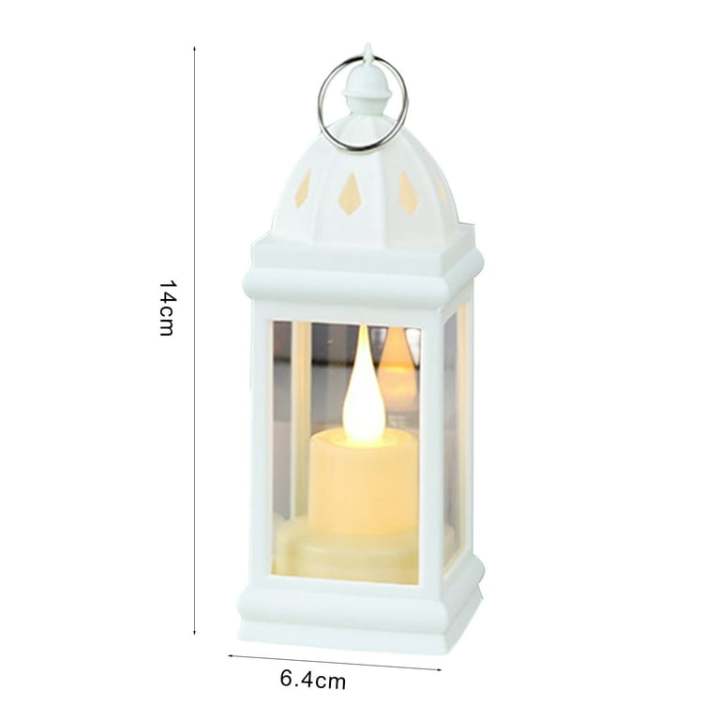 Pair of 2 Mini Lantern Hanging Dome  Lamp for home decor- led smokeless candle with high Plastic Lantern Holder-Table Lamp & hanging Lamp- Lights for Balcony Garden Hallway Entryway Indoor Outdoor-