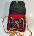 Traditional Pakistani Balochi Sindhi Embroided Multicolor Size 15x12 cm Cultural Wallet & Cross body shoulder for Girls & Women Coin Purse Hand Made Mirror Work Handicraft for Ladies, Females & Kids. 