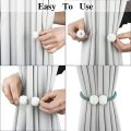 Round Pearl Polyester and strong Magnet Curtain window Tie-backs Drapery Holdbacks Binding Tie Band for Living Room Decoration, Pearl Decorative Rope Holdback Holder/buckle for office home, Classic Tiebacks Design, hold curtains drape ties backs.. 