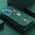 Hontinga for Infinix Note 10 Pro / Note 10 Pro NFC Back Cover Cartoon Astronaut Side Design Case Soft Square Edge Liquid Silicone Phone Cases. 
