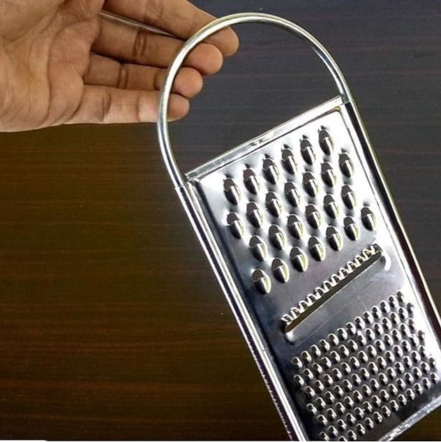 Stainless Steel Grater with Storage| vegetable peeler steel grater| hole hand-held cheese grater|  best for cheese| fruits and vegetables 3 in 1|3 Function Stainless Steel Grater| Slicer, Ginger, Cucumber, Carrot, Cheese|
