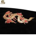 Fashion Velvet China Dragon Pattern Durag Breathable Bandana Long Tail Headwrap Women And Men Solid Color Hip Hop Turban. 