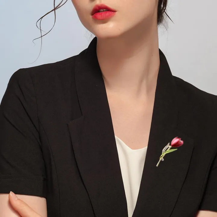 Korean%20version%20of%20European%20and%20American%20fashion%20temperament%20drip%20tulip%20design%20unique%20flower%20diamond%20brooch%20-%20Image%203