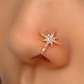 1 Pc Korean adjustable no-Piercing Nose Ring for girls. heart Star Crown Clip on Nose Ear Clip Cuff Earring for Women Girl Gift Body Jewelry, without piercing nose pins for girls, trendy fashionable nose accessories by HACHEM MALL. 