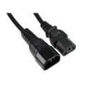 IEC C13 to IEC C14 (Male to Female) Power Cord , Power Cord Extension Cable, IEC male to IEC female (C13-C14)   Black (Branded). 