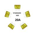5PCS - 20A Standard Size Car Auto Blade Fuse. 