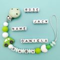 【New】 Produced By Baby Family Personalized Name Handmade Silicone Pacifier Chains Eco-Friendly Pacifier Clips Holder Chain Kawaii. 