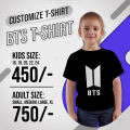 BTS Logo Printed T-Shirt Black for Girl/Female. 