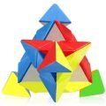 Pyraminx Pyramid Triangle High Speed Stickerless Rubik Cube-Multi Color. 
