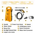 Ingco High Pressure Washer 1400W 130bar Pure copper with auto stop. 